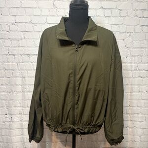 Old Navy Women's Dark Green Windbreaker